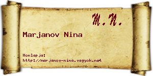Marjanov Nina névjegykártya